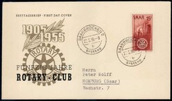 Rotary-Club 1955 auf Schmuck-FDC, Luxus.