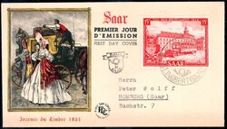 Tag der Briefmarke 1954, herrl. auf dekorativem Schmuck-FDC, Luxus.