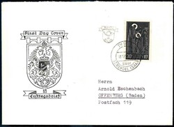 Benediktiner-Abtei 1953 auf Schmuck-FDC, Luxus.