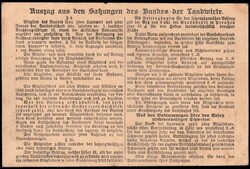 Bund der Landwirte, Mitgliedskarte an einen Gutsbesitzer im Landkreis ...