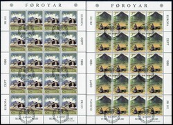 Europa postalische Einrichtungen 1990, je im Original-20er-Bogen mit ...