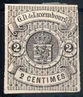 2 C. Staatswappen geschnitten 1861, oben rechts knapp, sonst allseits ...