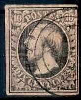 10 C. Wilhelm III. 1852, in d.-Farbe, farbfrisch und allseits ...