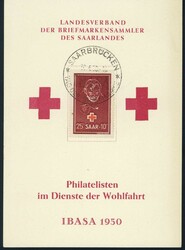 Rotes Kreuz 1950, auf entspr. Sonderkarte mit SST, Kabinett. M€ 80 ...