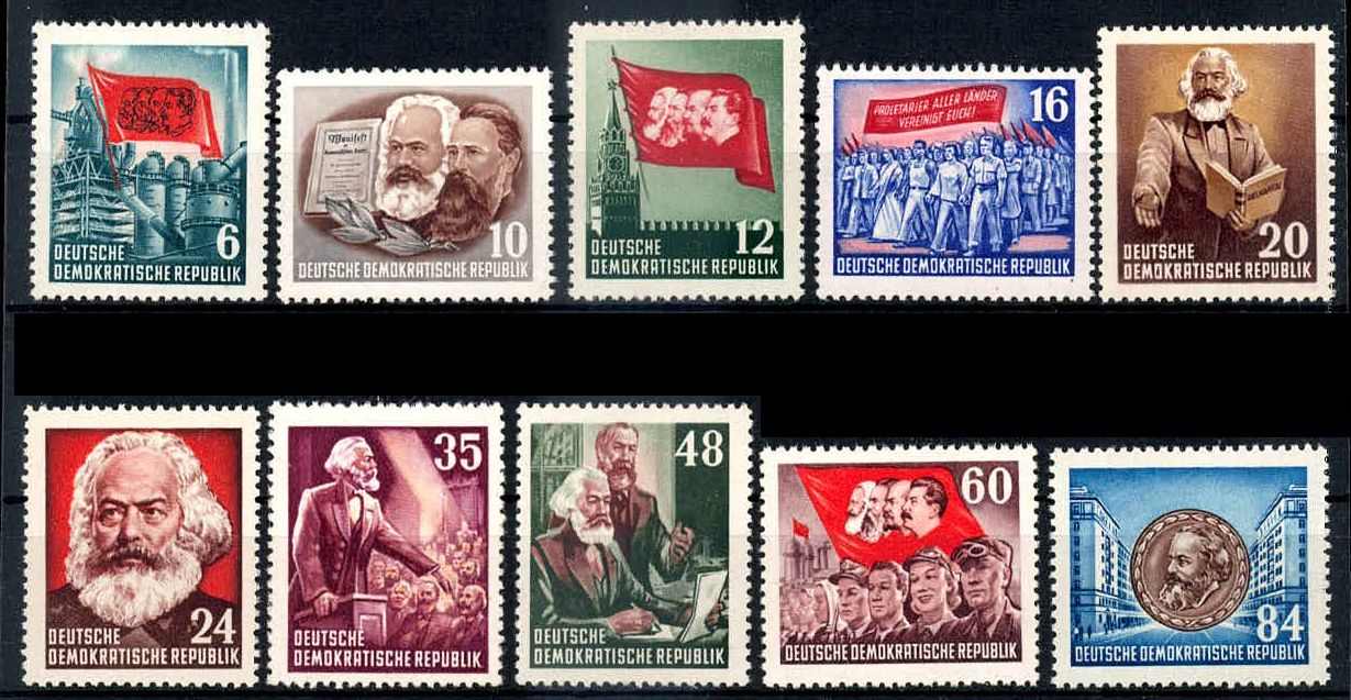 70. Todestag von Karl Marx-Satz 1953, tadellos postfrisch, Kabinett. ...