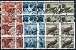 Jagd-Satz 1946 und 1947, jew. im Viererblock mit zentr. EST und ...