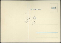 30 Pf. Goethe 1949, blanko auf Postkarte 'Deutsche Marken mit ...