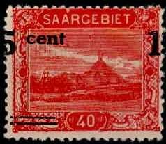 15 C. Aufdruckmarke 1921, mit deutl. verschobenem Aufdruck, tadellos ...