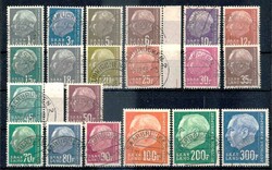 Heuss II.-Satz 1957, drei Werte mit rechtem Seitenrand, sauber gest., ...