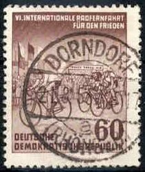 60 Pf. Internationale Radfernfahrt für den Frieden 1953, mit ...