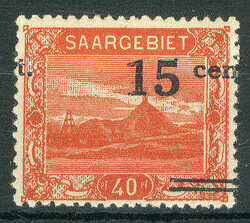 15 C. Aufdruckmarke 1921, mit deutl. verschobenem Aufdruck, tadellos ...