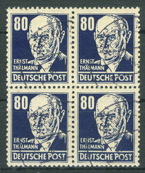 80 Pf. Thälmann 1953, auf y.-Papier, in b.-Farbe, mit Wz2Iy., im ...