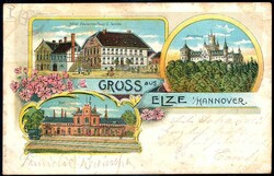 Elze bei Hannover: mehrfarbige Lithographie-AK 'Gruß aus Elze / ...