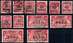 Freimarken-Satz Großes Wappen mit neuen Aufdrucken 1923, die kl. ...