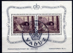 Briefmarkenausstellung-Block 1946, mit ESST und Fälzen, Luxus. M€ ...