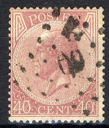 40 C. Freimarke König Leopold I. 1865, sauber gest., Pracht.