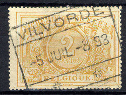 2 Fr. Ziffernzeichnung 1894, hübsch mit Bahnpost-Stpl. entwertet, ...