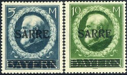 Bayern-Aufdruckmarken 1920, die 14 Werte sauber ungebraucht, ...