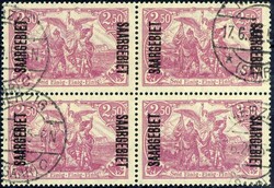 2,50 Germaina mit Aufdruck 1920, im Viererblock und in a.-Farbe, ...