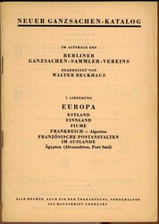 Europa-Ganzsachen: Buchstaben E und F, 7. Lieferung des 'Neuen ...