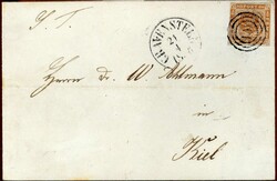 Ringnummernstpl.'101' (Gravenstein), vollrandige Dänemark-Nr. 4. mit ...