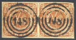 Ringnummernstpl. '148' (Lauenburg), zweimal je ideal zentr. auf ...