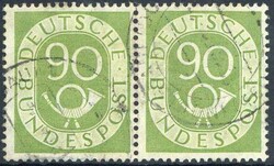 Posthorn-Satz 1951/1952, in waager. Paaren, dabei die Mi.-Nrn. 123. ...