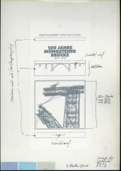 100 Jahre Müngstener Brücke 1997, Original-Entwurf (ca. 20,1 x 28,8 ...