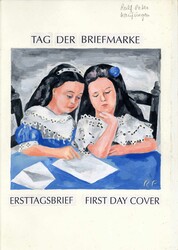 Tag der Briefmarke 1993, zwei Original-Entwürfe (ca. 21 x 29,5 cm, ...