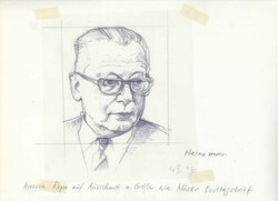 Bundespräsidenten der BRD 1982, sechs Original-Entwürfe (ca. 21,4 x ...
