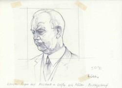 Bundespräsidenten der BRD 1982, sechs Original-Entwürfe (ca. 21,4 x ...