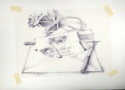 Tag der Briefmarke 1982, Original-Entwurf (ca. 29,7 x 21,4 cm) zu ...