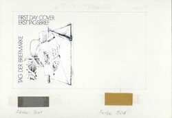 Tag der Briefmarke 1982, Original-Entwurf (ca. 29,7 x 21,4 cm) zu ...