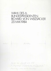 Bundespräsidenten der BRD-Block 1982, Original-Entwurf zur Wahl des ...
