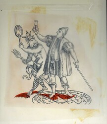 Doctor Johannes Faust 1979, Original-Entwurf (ca. 19,8 x 24,6 cm) zu ...