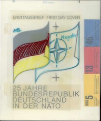 25 Jahre Zugehörigkeit zur NATO 1980, Original-Entwurf (ca. 20 x 23 ...