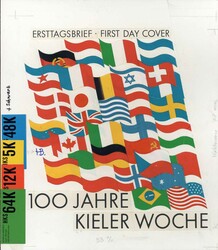 100 Jahre Kieler Woche 1982, Original-Entwurf (ca. 26 x 29,8 cm) zu ...