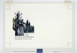 600. Todestag von Johannes von Nepomuk 1993, Original-Entwurf (ca. 21 ...