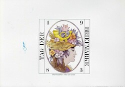 Tag der Briefmarke 1983, Original-Entwurf (ca. 20,6 x 26,7 cm) zu ...