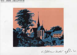 450 Jahre Landesschule Pforta 1993, Original-Entwurf (29,7 x 21 cm) ...