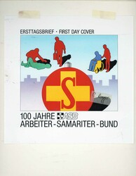 100 Jahre Arbeiter-Samariter-Bund 1988, Original-Entwurf (20,9 x 27,2 ...