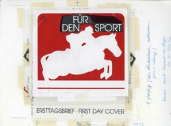 Sporthilfe (Springreiten) 1978, Original-Entwurf (29,6 x 21,7 cm) zu ...