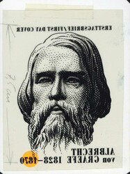 150. Geburtstag von Albrecht von Graefe 1978, Original-Entwurf (8 x ...