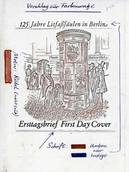 125 Jahre Litfaßsäulen in Berlin 1979, Original-Entwurf (19,9 x 25 ...