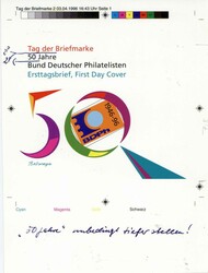 Tag der Briefmarke, 50 Jahre Bund deutscher Philatelisten 1996, ...