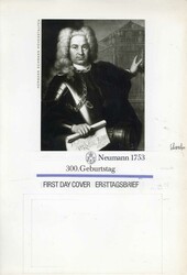 300. Geburtstag von Balthasar Neumann 1987, Original-Entwurf (22,5 x ...