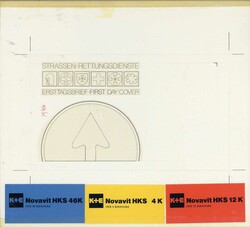 Straßen-Rettungsdienste 1979, Original-Entwurf (20,9 x 18,9 cm) zu ...