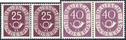 10 Pf., 15 Pf., 25 Pf., 30 Pf., 40 Pf. und 60 Pf. Posthorn 1951/1952, ...
