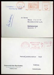 Konvolut: aus neun Belegen, sieben davon frankiert. Mit R.-Briefen, ...