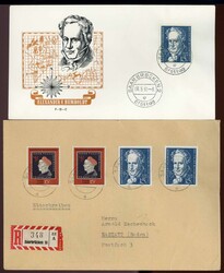 Konvolut: aus neun Belegen, sieben davon frankiert. Mit R.-Briefen, ...